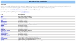 Desktop Screenshot of lists.clarkson.edu