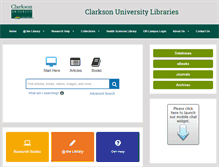 Tablet Screenshot of libguides.library.clarkson.edu